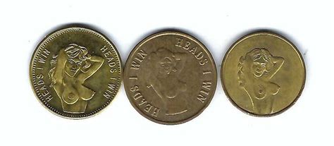 Vintage Nude Busty Woman Heads Tails Adult Peepshow Good For Coins Tokens Xxxx