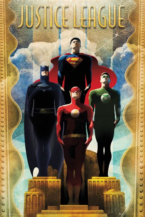 Dc Comics Justice League Team Art Deco Official Poster Justice