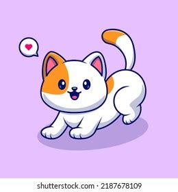 Cute Cat Stretching Cartoon Vector Icon Stock Vector (Royalty Free ...