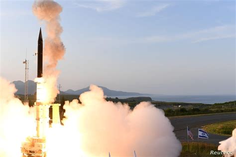 Arrow 3 Ballistic Missile Shield Is Seen During A Live Interception