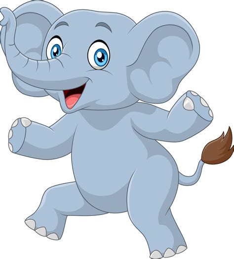 Cartoon funny little elephant dancing 8916642 Vector Art at Vecteezy