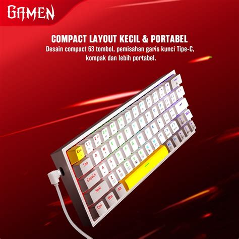 Jual Gamen Titan Keyboard Gaming Mechanical Layout Hot Swappable