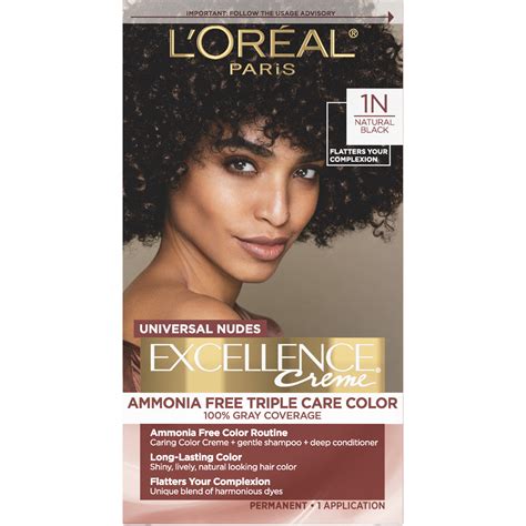 L Or Al Paris Universal Nudes Excellence Creme Nude Hair Color N Natural Black Shop Hair