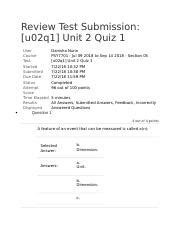 Unit Quiz 2 Docx Review Test Submission U02q1 Unit 2 Quiz 1 User