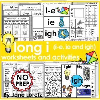 Long I Worksheets And Activities I E Ie And Igh No Prep Artofit