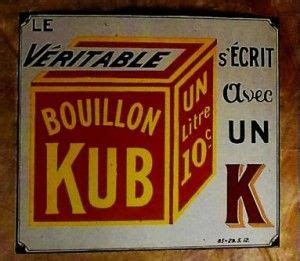 Kub Bouillon Emaille Reclamebord Borden