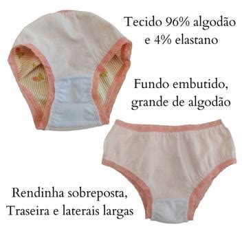 Calcinha infantil malha cottom algodão extra macia rendinha kit 6 un Maisbella LIngerie
