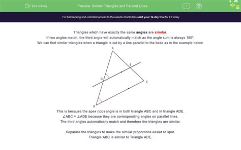 Parallel Lines And Similar Triangles