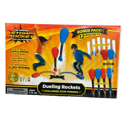 Stomp Rocket Dueling with LED and Glow in the Dark Rockets (12 Rockets ...