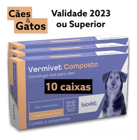 Vermifugo Para C Es E Gatos Vermivet Composto Mg Cx Parcelamento