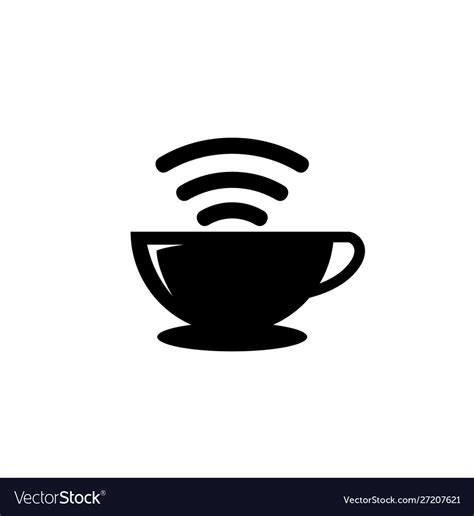 Coffee cup wifi icon internet cafe free wifi Vector Image