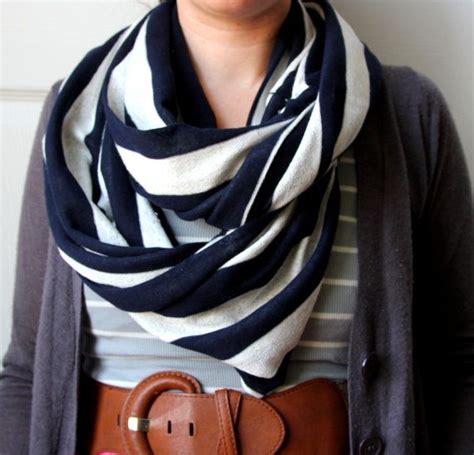 Nautical Scarf Nautical Striped Infinity By Mystatements On Etsy