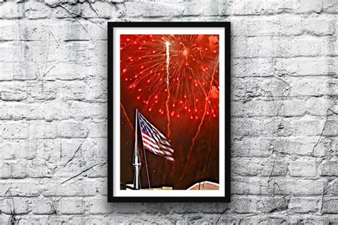 Baltimore Fort Mchenry American Flag Fireworks Digital Art Etsy