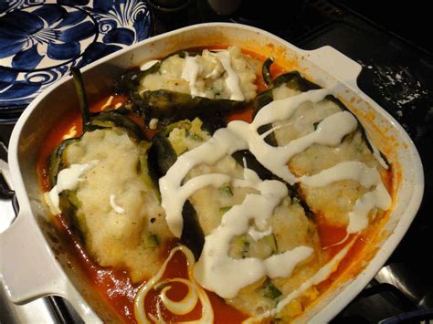 Poblano Chiles Stuffed with Potatoes and Cheese - Letty's Kitchen