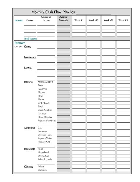 Free Printable Household Expense Sheets | Free Printable