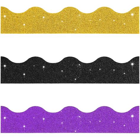 Buy 62 Feet Bulletin Board Border Shine Glitter Scalloped Borders