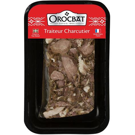 OROCBAT Pâté de tête Basque 1 tranche 180g pas cher Auchan fr