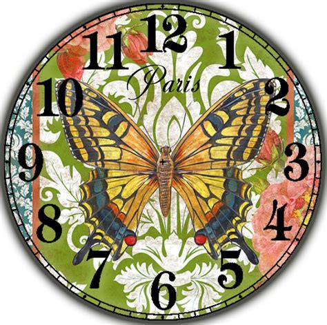 Vintage Clock with Butterfly Design