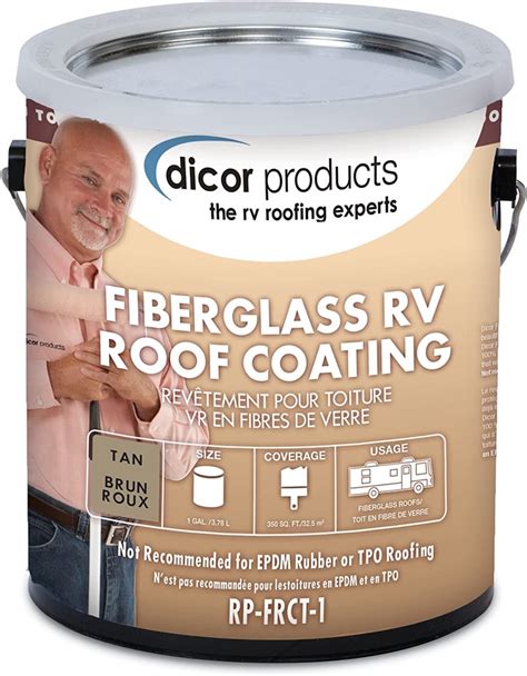 Dicor Corp RP FRCT 1 Fiberglass RV Roof Coating 1 Gallon Pail Tan