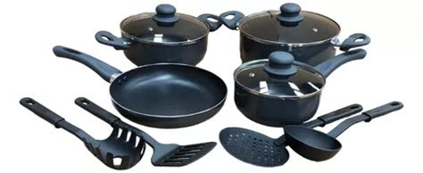 Juego Batería Cocina 11pzas Aluminio Olla Sarten Gris Envío Gratis