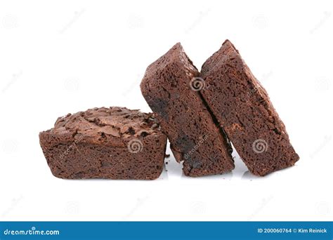 Pila De Tres Deliciosos Brownies Al Horno Foto De Archivo Imagen De