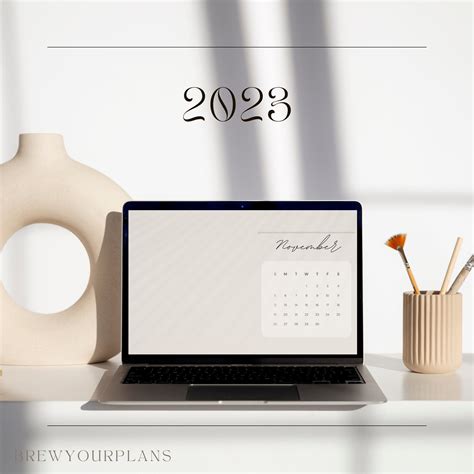 2023 Calendar Month Desktop Wallpapers 2023 Neutral Desktop Wallpapers ...