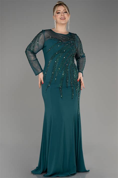 Robe De Soirée Grande Taille Longue Émeraude ABU3928 Abiyefon