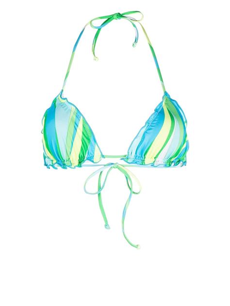 MC2 Saint Barth Wave Print Bikini Top Farfetch