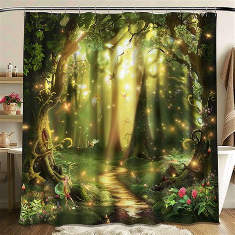 Enchanted Forest Shower Curtain Step Into A Magical Realm Of Fairies