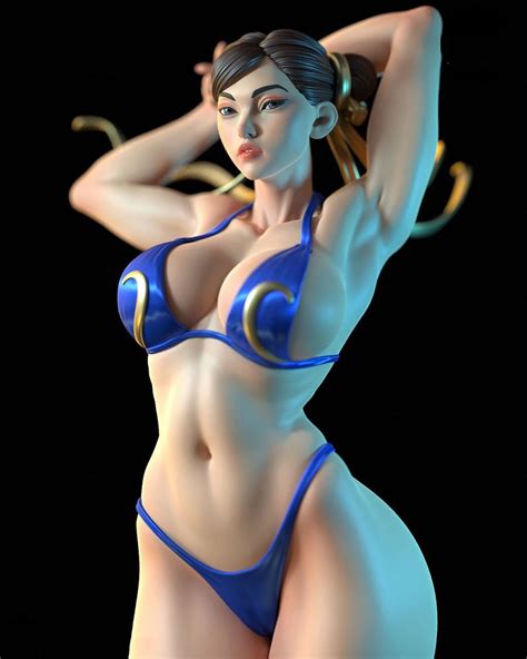 D Printed Statue Of Chun Li Full Resin Hand Painted Etsy