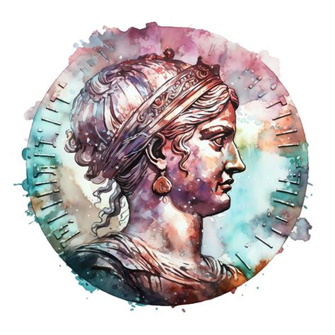 Римская монета с изображением профиля императора или богини. | Премиум Фото