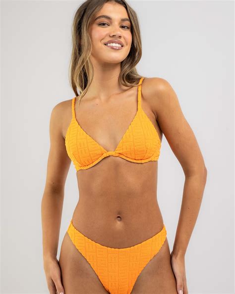 Shop Billabong Bay Be Reese Underwire Bikini Top In Orange Soda Fast