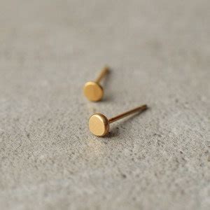 Gold Circle Stud Earrings, Tiny Stud Earrings, Minimalist Jewelry, Dot ...