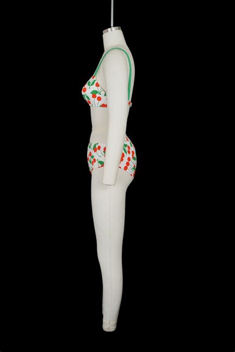 Vintage S Cherry Print Bikini Novelty Pattern Gem