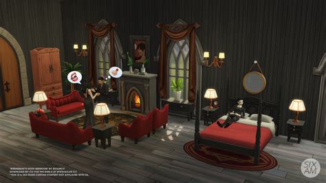 Wednesday Goth Bedroom Cc Pack For The Sims 4 Sixam Cc