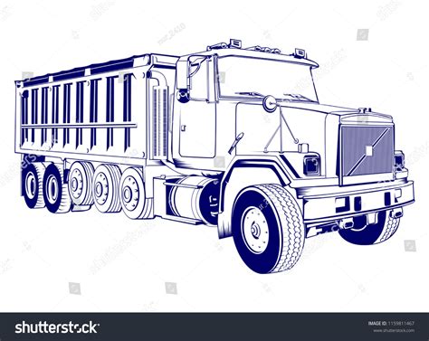 Truck Line Art Detailed Design Stock Vector (Royalty Free) 1159811467