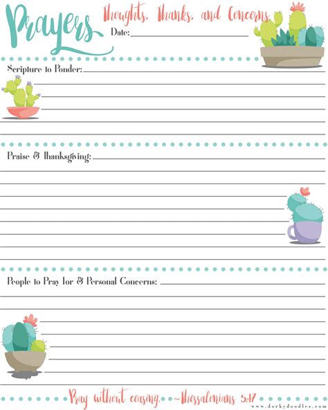 Free Printable Prayer Journal Template