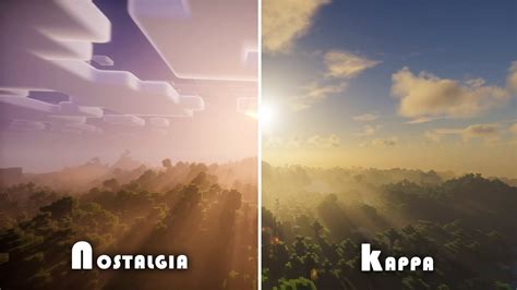 Kappa Pt Vs Nostalgia Vx Shaders Comparison Minecraft Java Edition