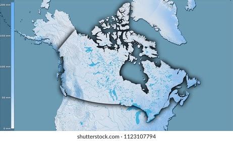 Canada Drainage Water Lines Hydrology Map Stock Vector Royalty Free