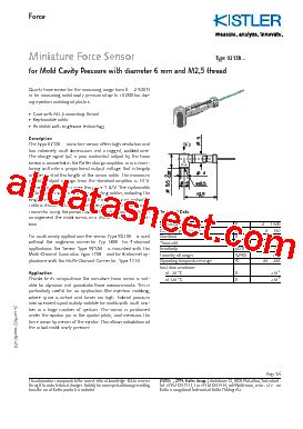 1708 Datasheet(PDF) - KISTLER INSTRUMENT CORPORATION