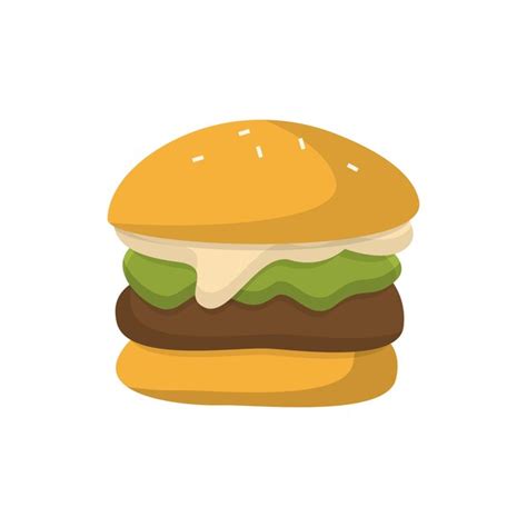 Burger Logo Fast Food Design Brot Und Fleisch Vektor