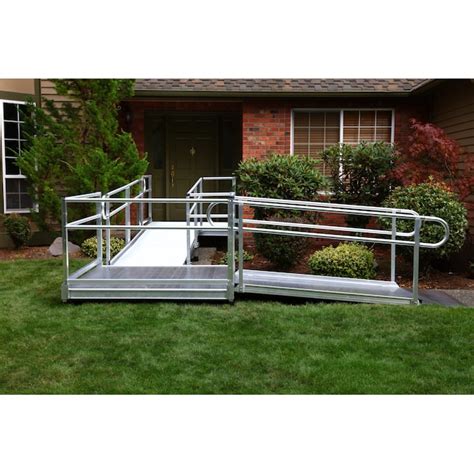 Ez Access 20 Ft X 112 In Aluminum Modular Entryway Wheelchair Ramp In