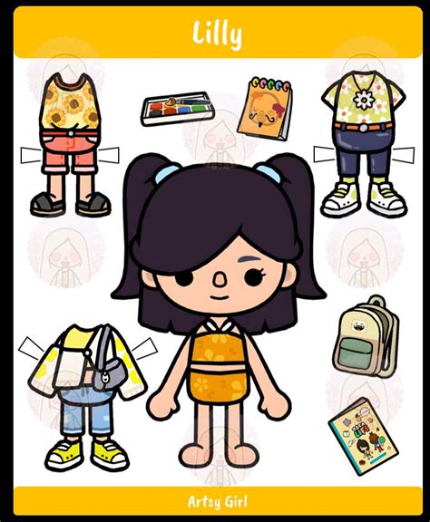 Toca Boca Dress Up Paper Doll Printable Template Etsy Canada