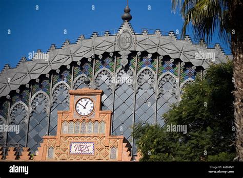 Moorish styled facade from Plaza de Armas (Seville, Spain Stock Photo ...