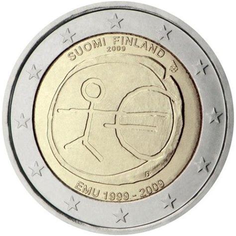 moneda Finlandia 2 euros 2009 10 Años de la EMU