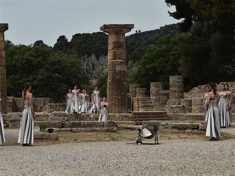 Olympic Flame For The Olympic Games Paris 2024 Lit In Symbolic Ceremony