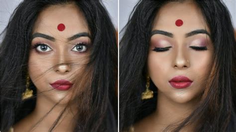 Full Coverage Durga Pujo Makeup Tutorial Long Lasting Makeup