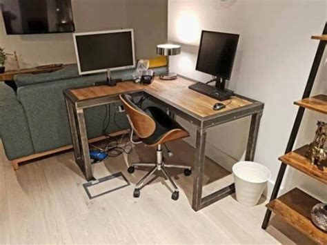 Custom Made Metal L-shaped Desk Industrial Style Office - Etsy