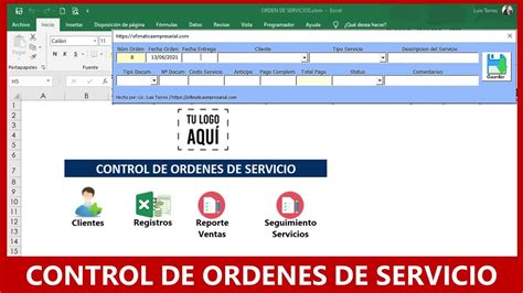 Control De Ordenes De Servicio Seguimiento De Tareas En Excel Gratis