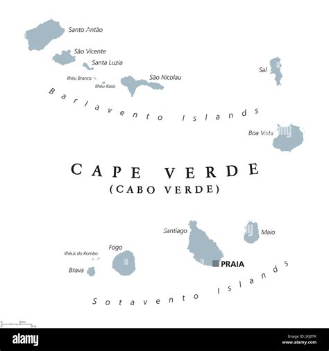 Vector Map Of Cape Verde Islands With Map Of Cape Verde Off